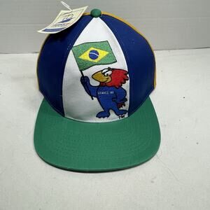 France 98 Snapback Cap Hat Embroidered OS Adult Brazil France World Cup- New!!!